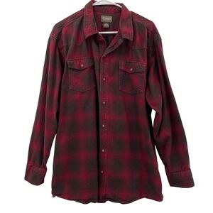 CE Schmidt Workwear Mens XLT Red Black Plaid Flannel Long Sleeve Shirt